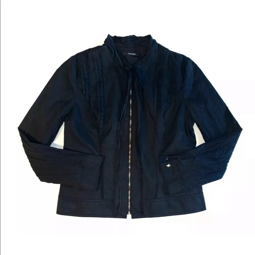 TAHARI Shimmer Light Zip-up Moto Jacket